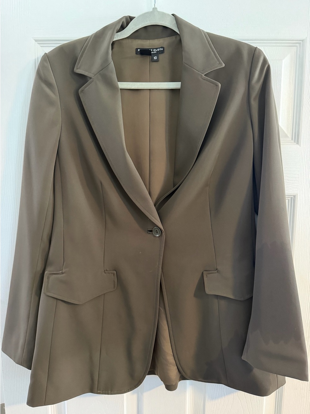 Peace of Cloth Olive Green Single-Button Blazer